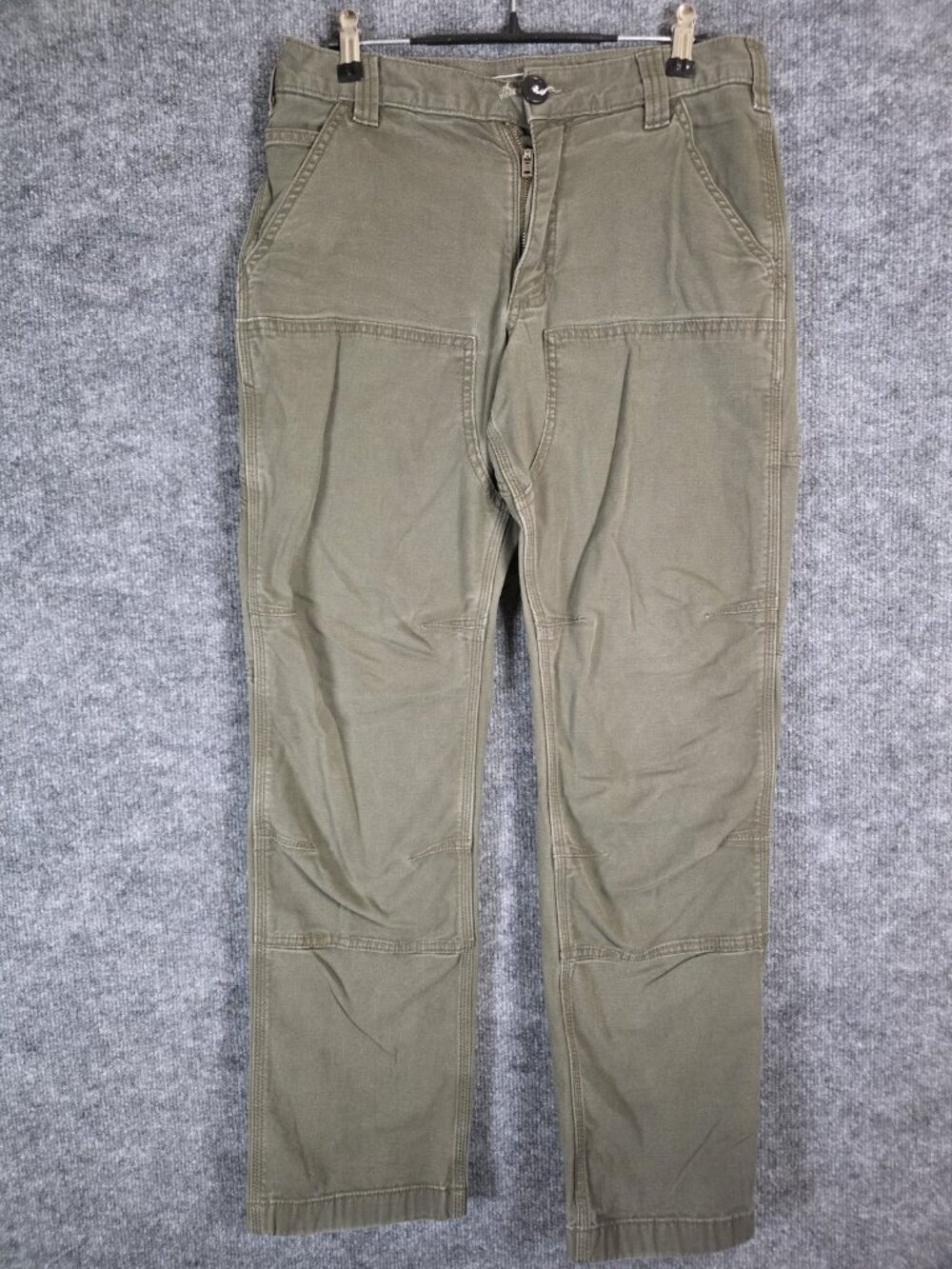 Carhartt Pants Mens 31x32 Green Relaxed Fit Stretch Canvas Carpenter Workwear